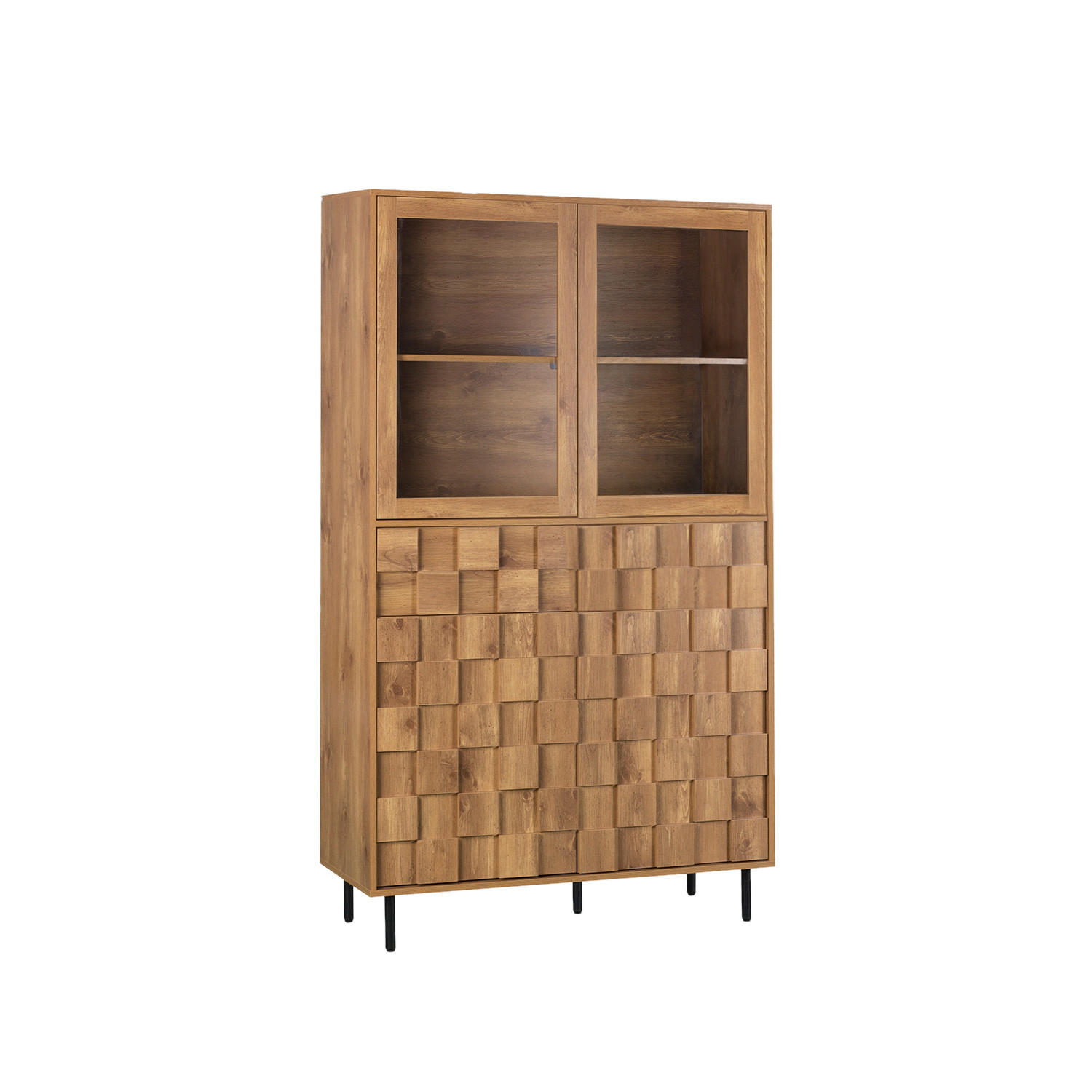 VITRINE Ivar Natürlich 108 cm x 180 cm - Naturfarben, Holzwerkstoff (108/180/40cm) - Klast Home