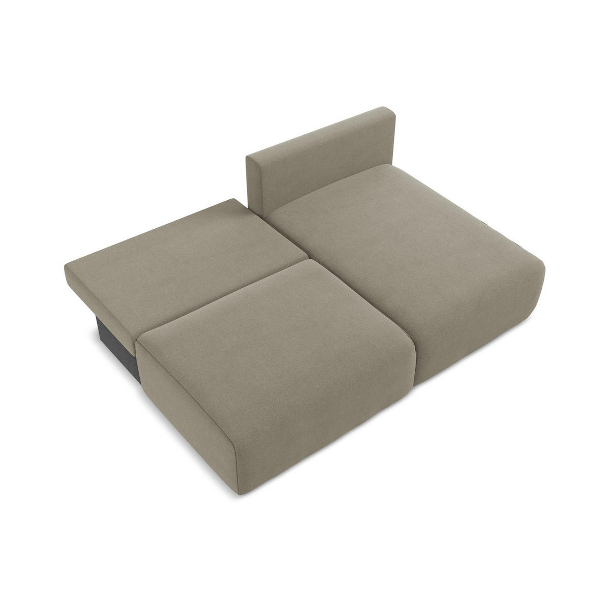 ECKSOFA mit Schlaffunktion rechts Strukturstoff Stoff Beige - Beige/Schwarz, Kunststoff/Textil (210/149cm) - LaMiaSofa