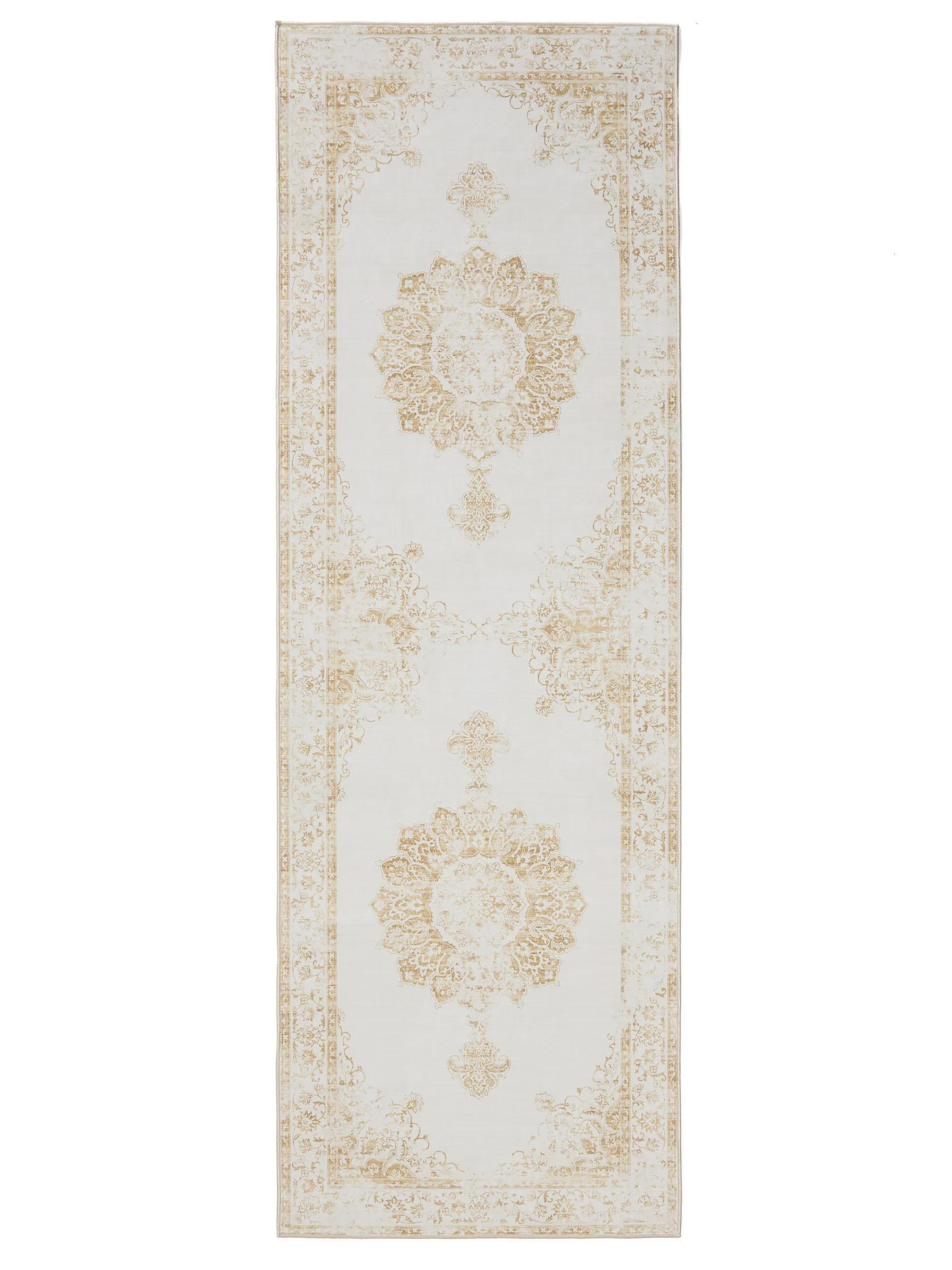 VINTAGE-LÄUFER George waschbar 80x240 cm - Gelb/Creme, Kunststoff (80/240cm) - benuta