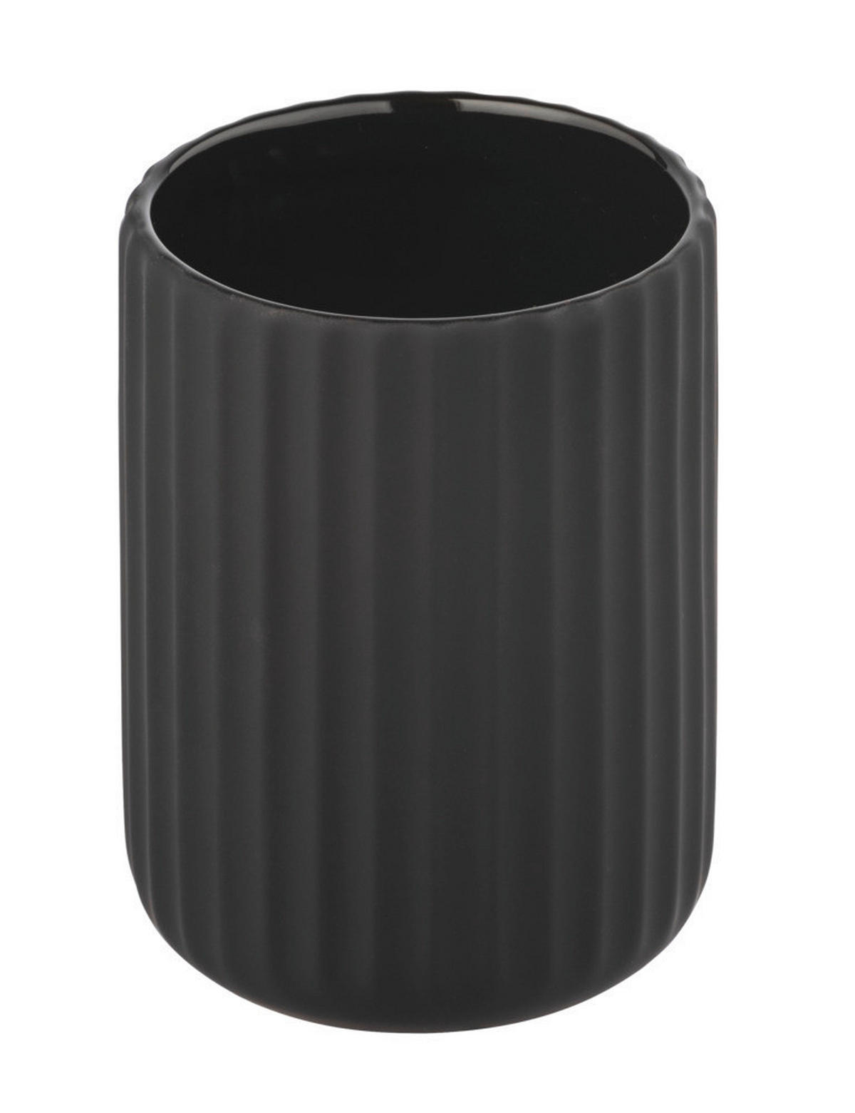 ZAHNPUTZBECHER Keramik Belluno 8/8/11 cm - Schwarz, Keramik (8/11/8cm) - Wenko
