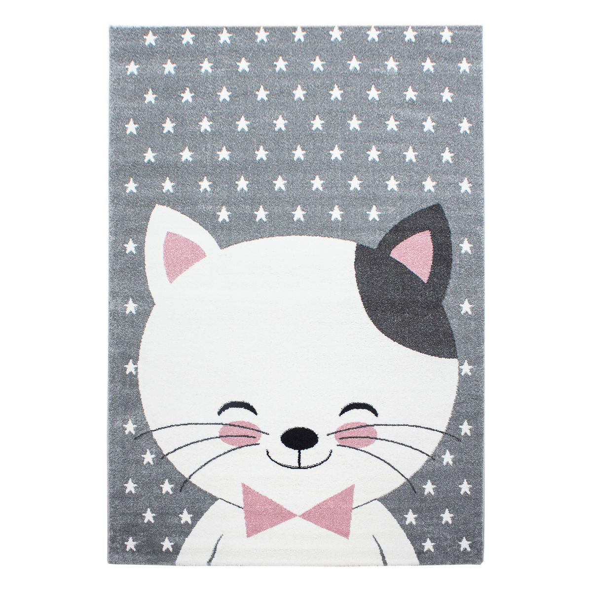 KINDERTEPPICH Katze Polypropylen gewebt saugroboter Kurzflor Kinderzimmer Pink Rechteckig 120x170 - Rosa, Textil (120/170cm) - KADIMA DESIGN