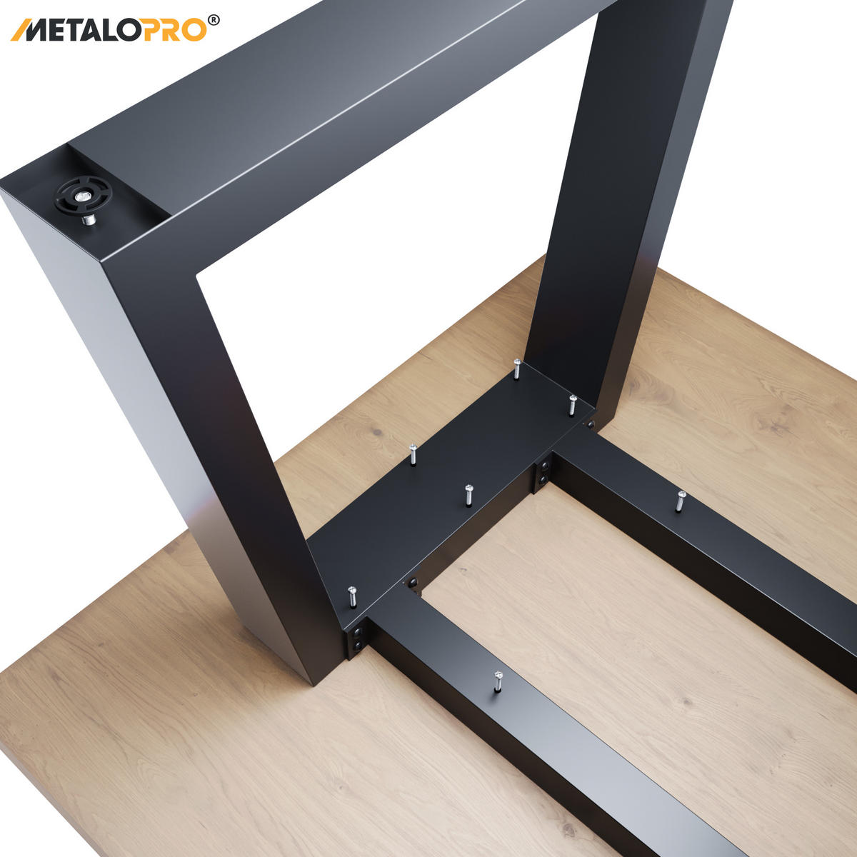 TISCHBEINE Nemesis Extreme Schwarz Metall 220/80/72 cm - Schwarz, Metall (80/72/220cm) - Metalo Pro