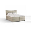 BOXBETT Nevada 160 x 200 cm Doppelbett mit hochwertiger Bonell-Matratze und Topper - ecru - Ecru, Holz (160/200cm) - Panda Möbel