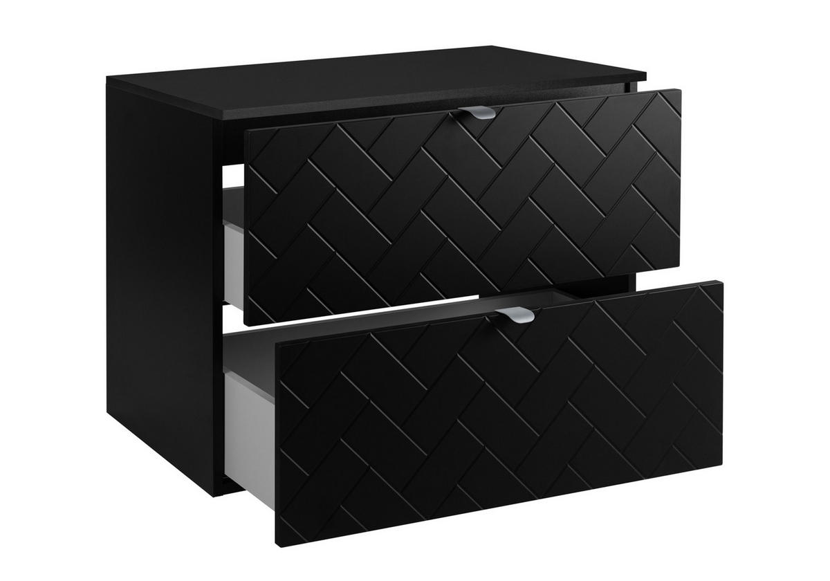 WASCHBECKUNTERSCHRANK TREND Schwarz matt 80/46/60 cm - Schwarz, Holzwerkstoff (80.6/62.6/46cm) - Rodan