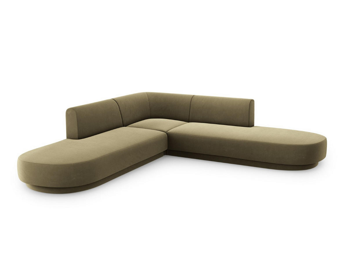 WENDBARES-ECKSOFA Miley aus Samt grün 5 Sitzplätze - Grün, Textil (248/248cm) - Micadoni
