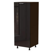 VORRATSSCHRANK Essen Schwarz Hochglanz / Lava Matt 60 / 59 / 154cm - Schwarz Hochglanz/Dunkelgrau, Holz/Holzwerkstoff (60/154/59cm) - Feldmann-Wohnen