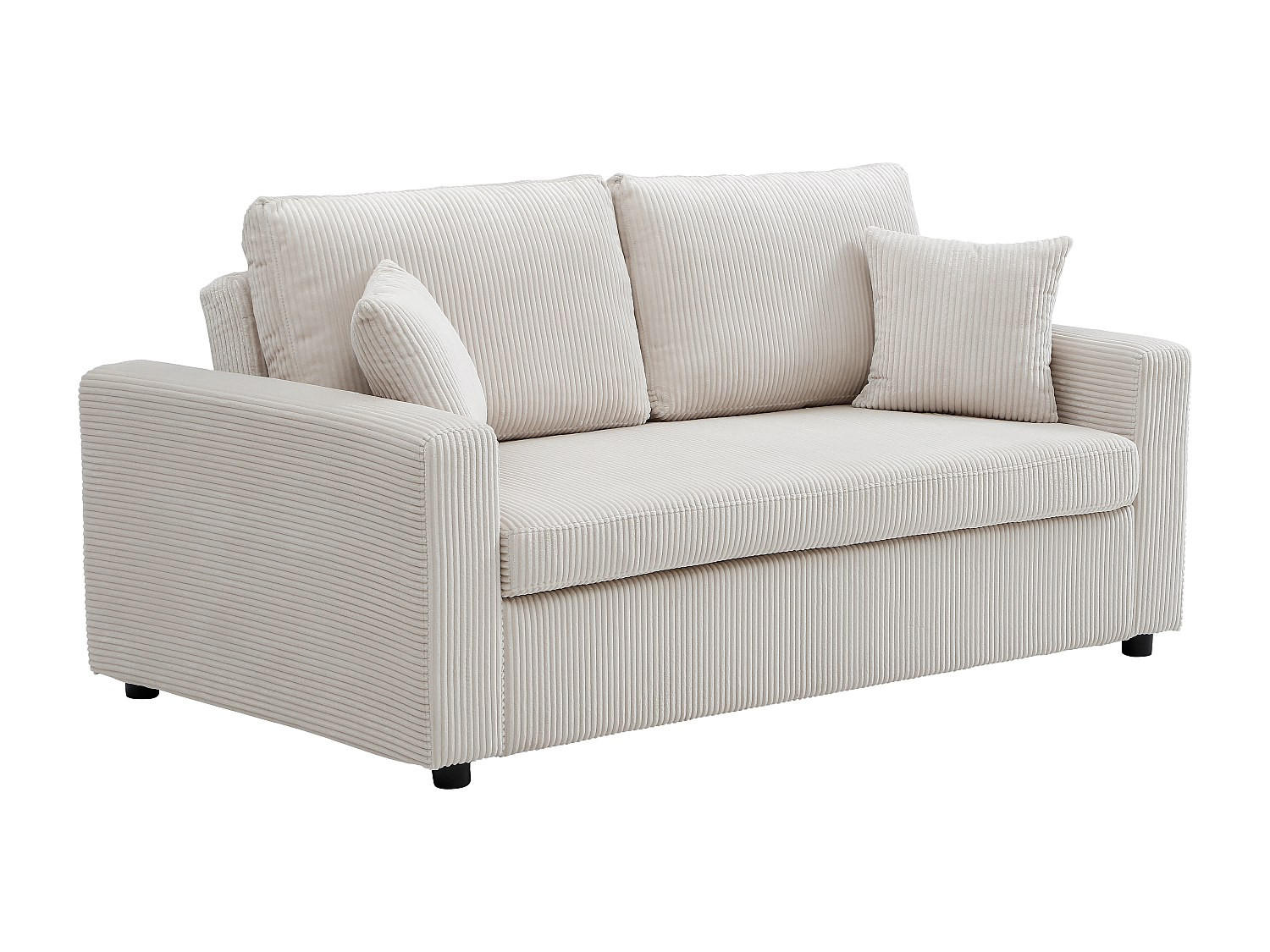 SCHLAFSOFA - 3 Personen - samt - beige Inizor - Beige, Textil (168/85/101cm) - Vente-Unique