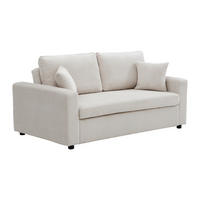SCHLAFSOFA - 3 Personen - samt - beige Inizor - Beige, Textil (168/85/101cm) - Vente-Unique