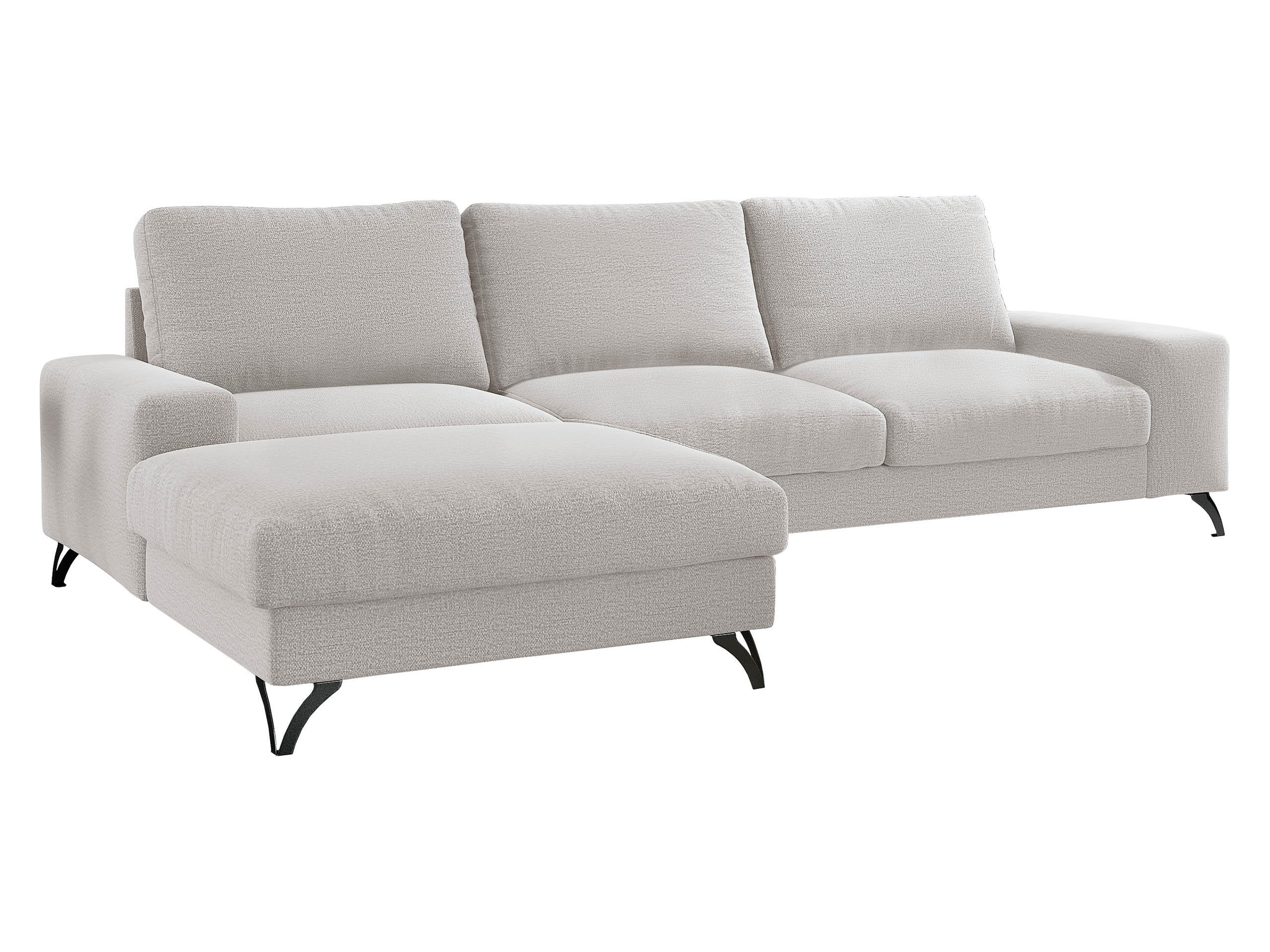 ECKSOFA Flavio, Seite: Links - L1F+L2F+R4 - Kaschmir/Schwarz, Holz/Textil (300/179cm) - MIRJAN24