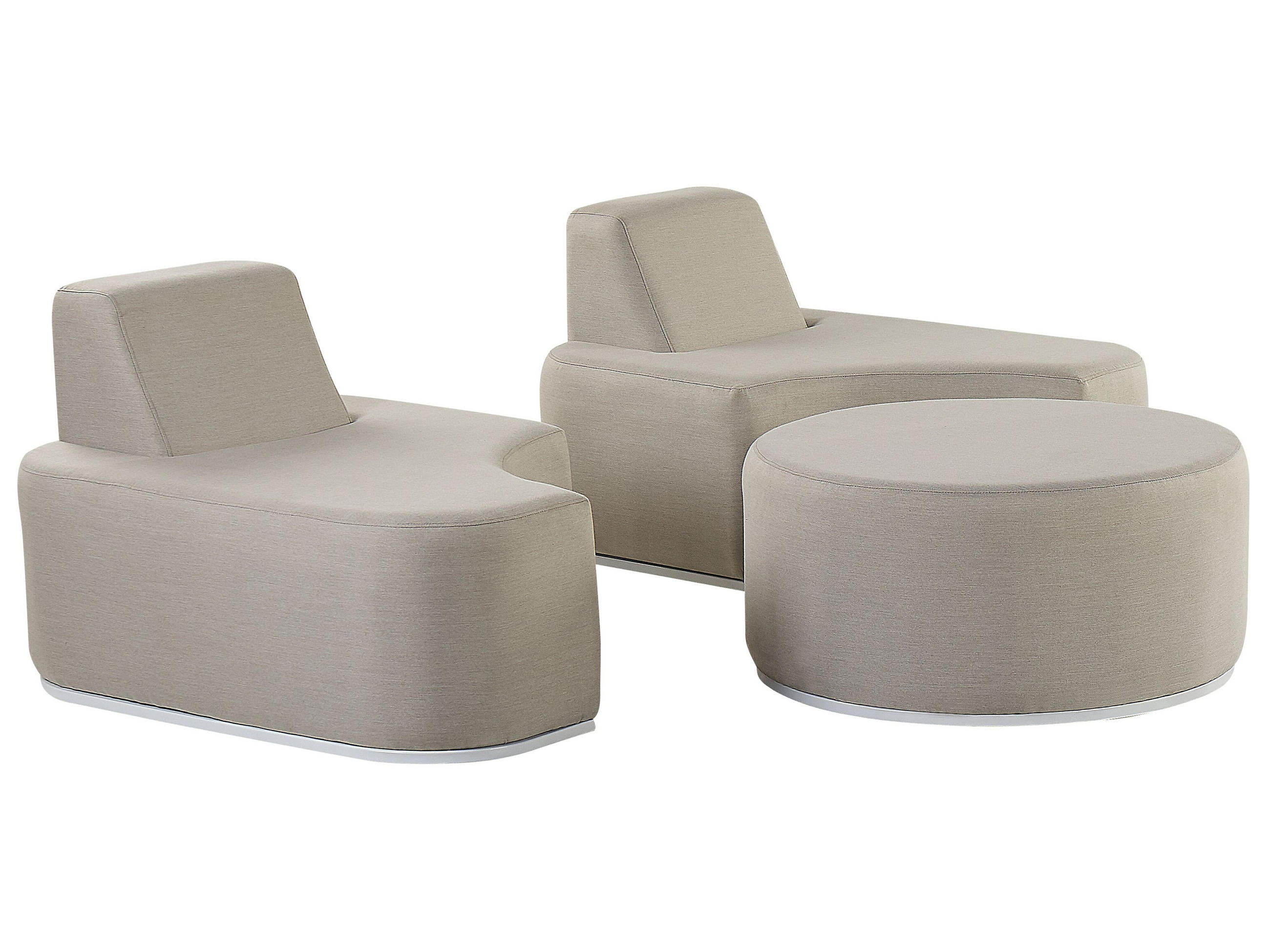 LOUNGE SET 2-Sitzer grau modular Fabro - Grau, Textil - Beliani