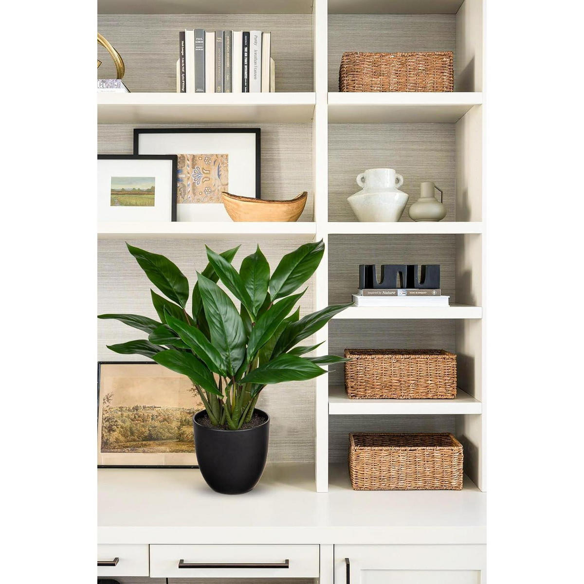 KUNSTPFLANZE Calathea Buschig mit 22 Blättern 43 cm Grün - Grün, Kunststoff (10cm)
