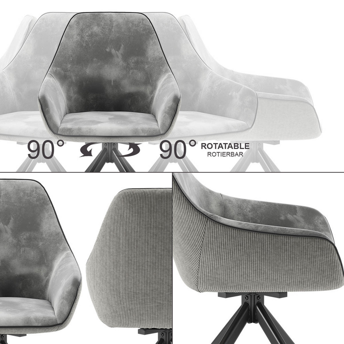 KŘESLO DO OBÝVACÍHO POKOJE Eleganza Šedá - světle šedá, kov (60/89/62cm) - Vicco