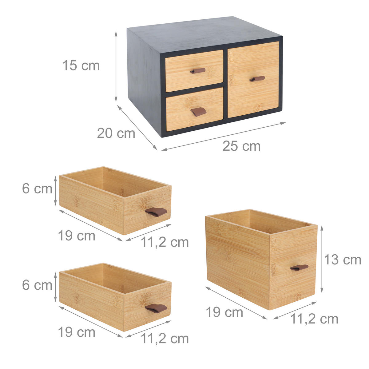 SCHUBLADENBOX - Multicolor, Holz/Holzwerkstoff (20/25/15cm) - Relaxdays