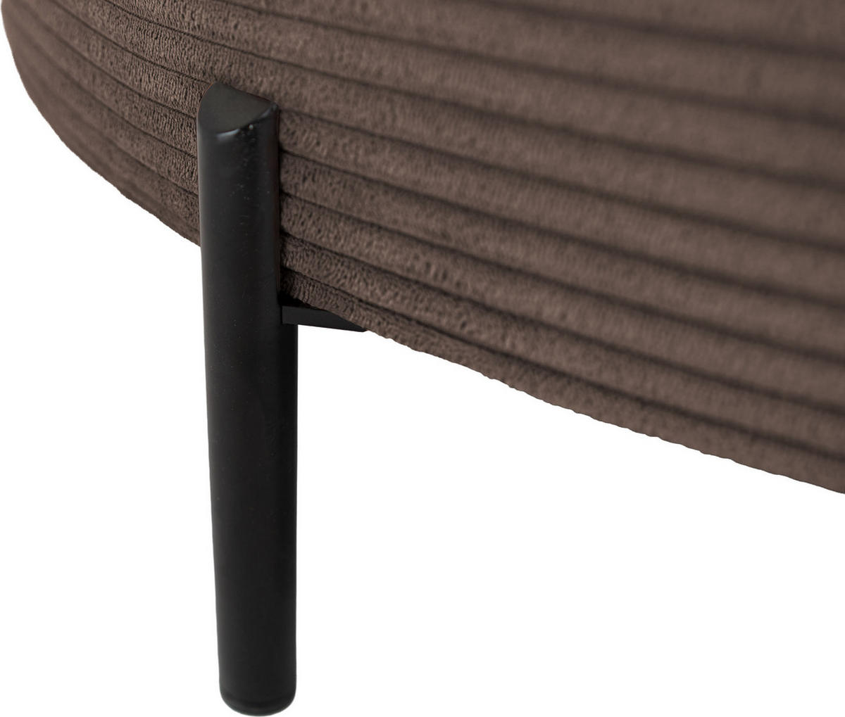 ECKSOFA Hana Loft 3-Sitzer Ecke Rechts, Cordstoff Chenille, Dunkelbraun 241/80/168 cm - Schwarz/Braun, Textil/Metall (241/168cm) - WFL GROUP