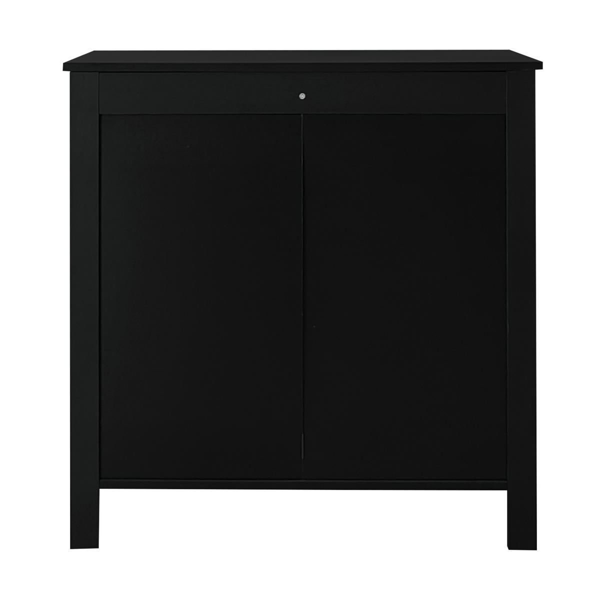 KOMMODE in Schwarz mit Spezialtüren und 5 Schubladen für Wohnzimmer, B79/T39.5/H80.5 cm - Schwarz, Holzwerkstoff (79/80.05/39.5cm) - STILVORA