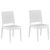 GARTENSTUHL 2er-Set Rattanoptik weiß Fossano - Weiß, Kunststoff (60/89/47cm) - Beliani