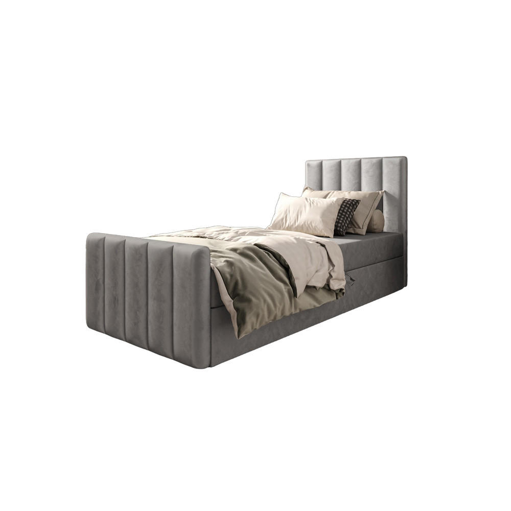 BOXBETT Adelle V Grau 90x200 cm - Grau, Textil (90/200cm) - B&B Home