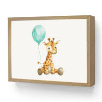 NACHTTISCHLAMPE MIT AKKU Giraffe - Baby - Tiere - Blauer Ballon 40x30 cm - Weiß, Holzwerkstoff (8/40/30cm) - OnlyWow