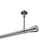 GARDINENSTANGEN-SET Sonette Sitra 400 cm (geteilt in 2 x 200 cm), 1-läufig, 20 mm Ø Chrom - Chromfarben, Metall (400cm) - INTERDECO