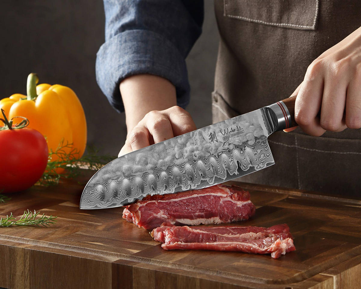 MESSERSET 3-tlg. - Nussbaumfarben, Holz/Metall - Wakoli