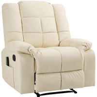MASSAGESESSEL in Cremeweiß 99x94x99 cm mit 8-Punkt-Massage und verstellbarer Rückenlehne - Creme, Kunststoff (94/99/99cm) - IVMEU