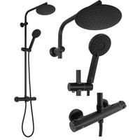 DUSCHSET Rea Bliss Black - Schwarz, Metall (27.5/100/38.5cm) - REA