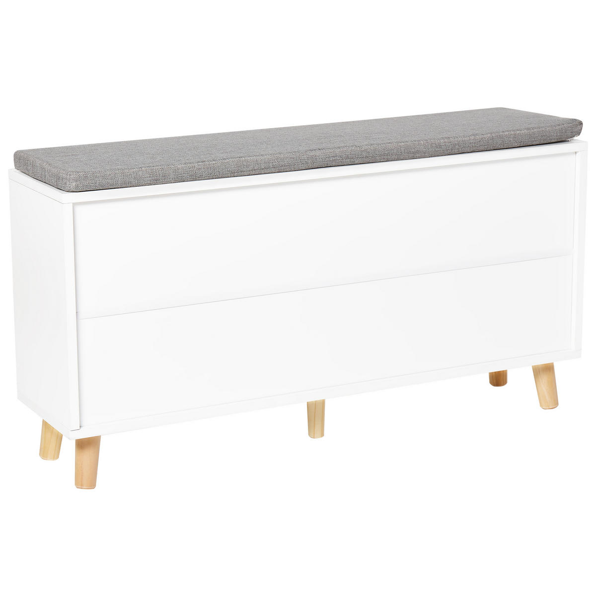 SCHUHBANK Weiß Mineral - Weiß/Grau, Holzwerkstoff (98/52/25cm) - Beliani