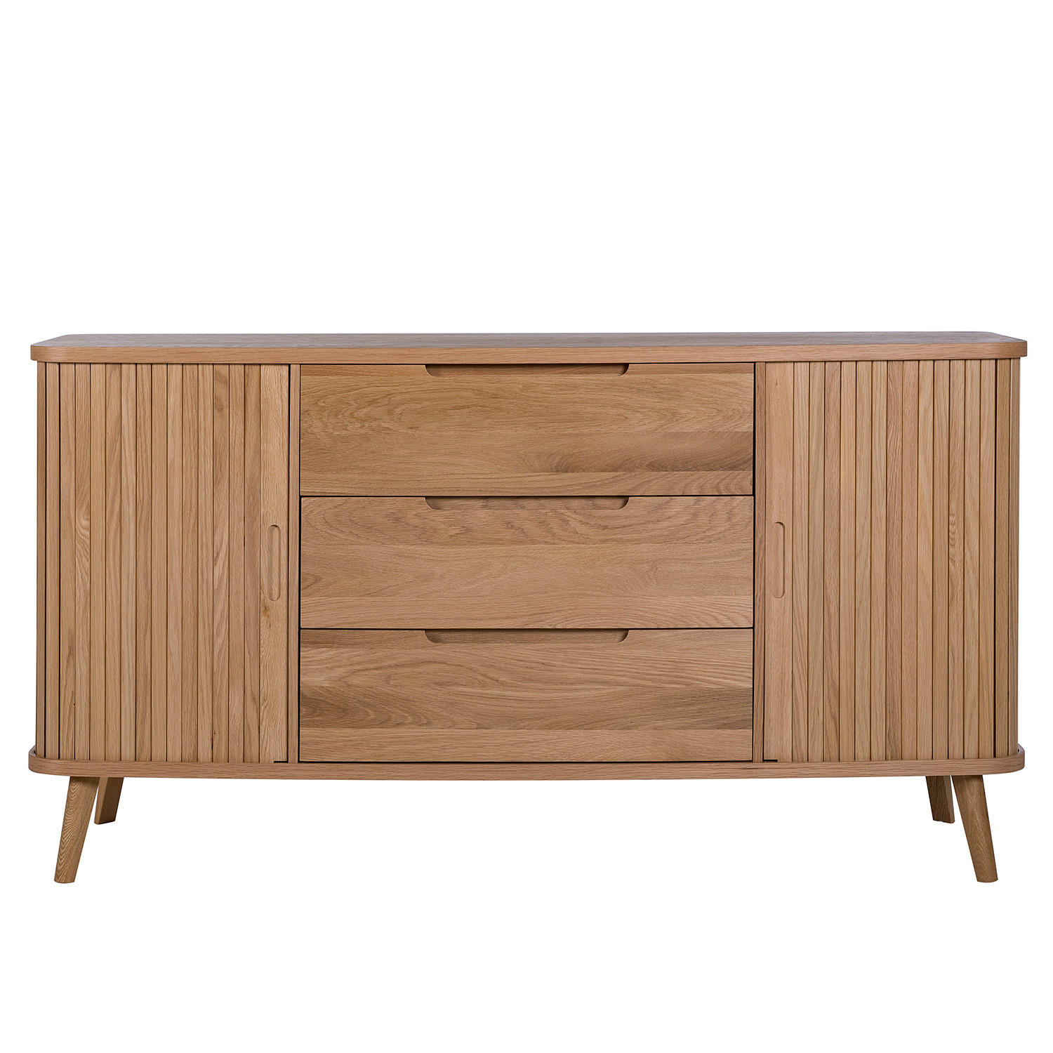 SIDEBOARD - Echtholzfurnier - Eichefarben, Holzwerkstoff (160/85/50cm) - home24