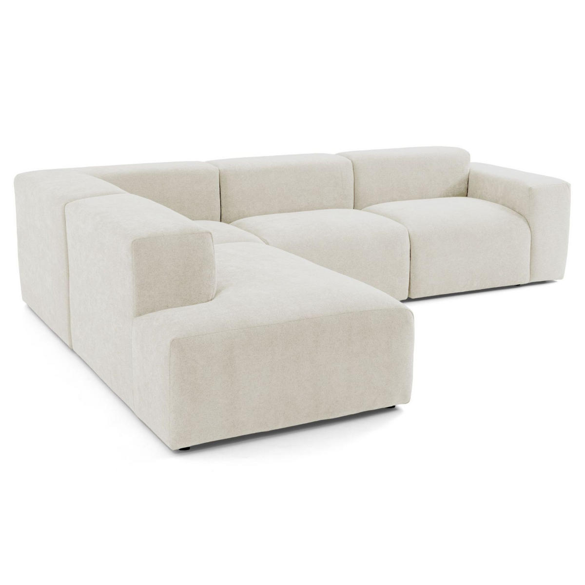 4-SITZER modulares Ecksofa HEAVEN SET 2 Links, Breite 300 cm Webstoff Weiß - Schwarz/Weiß, Holz/Kunststoff (300/245cm) - Muffo