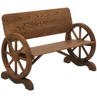 GARTENBANK DE-17761 3-Sitzer mit Wagenrädern & Lattenrost Carbonisiert - Braun, Holz (114/80/58cm) - ComfortXL