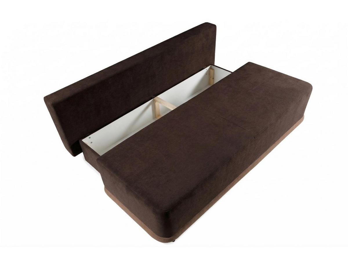 SOFA Blackers Braun, mit Schlaffunktion und Bettkasten - Braun, Holzwerkstoff (200/93/98cm)