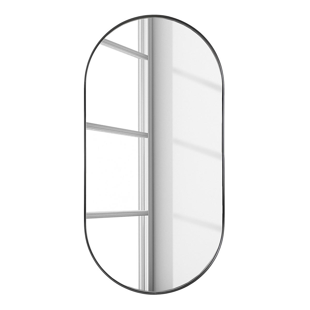 SPIEGEL - Schwarz - Schwarz, Holzwerkstoff/Metall (50/100/4cm) - home24