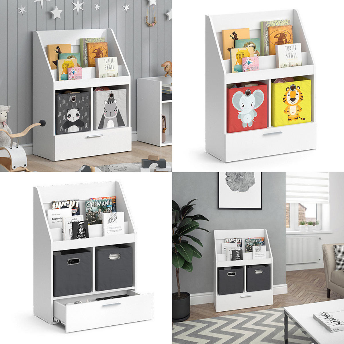 DĚTSKÁ POLIČKA Luigi Bílá - bílá, kompozitní dřevo (72/96.2/31.2cm) - Vicco