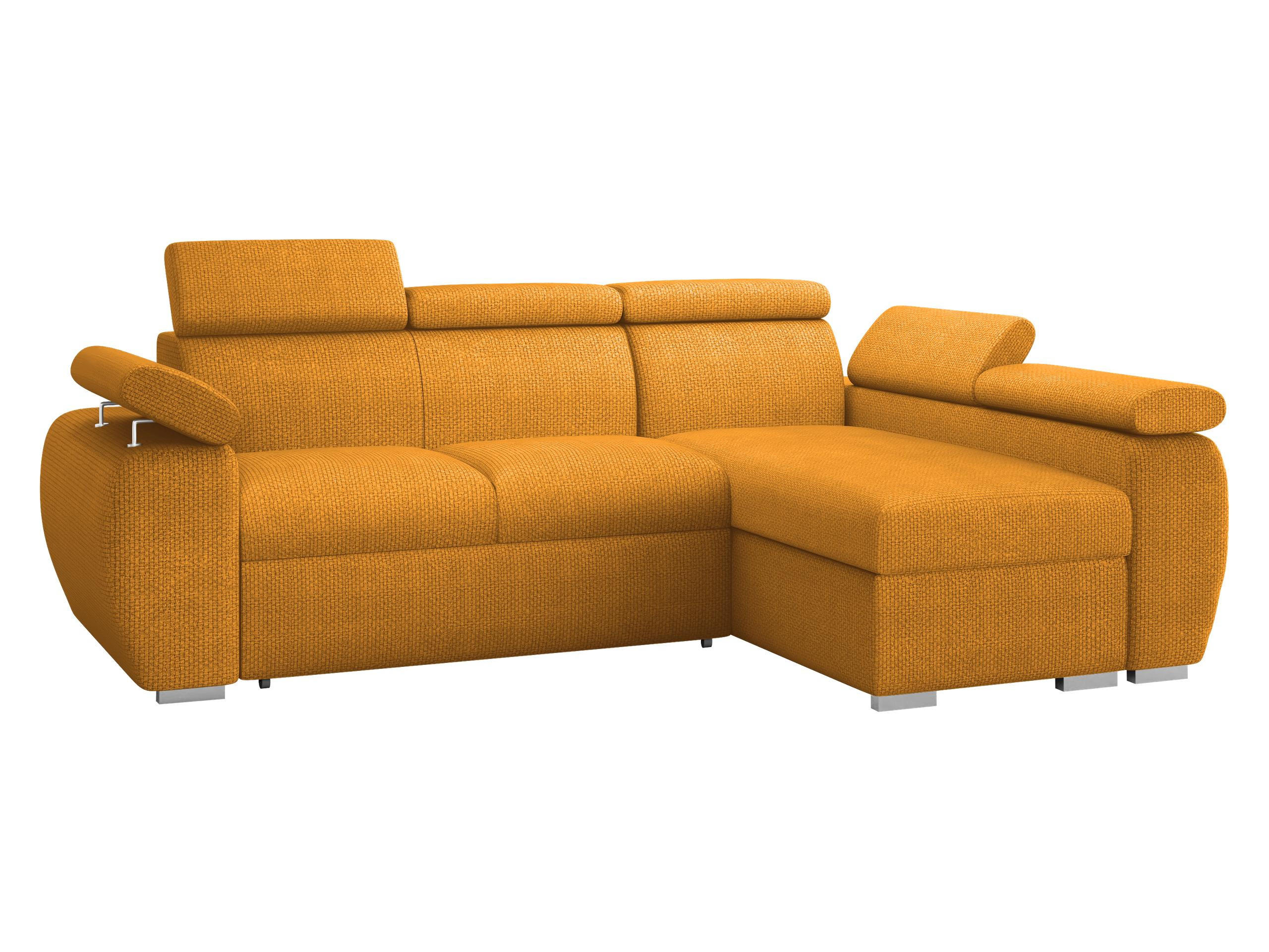 ECKSOFA Boston Mini, Seite: Rechts - 2R+LC - Chromfarben/Currygelb, Holz/Textil (255/170cm) - MIRJAN24