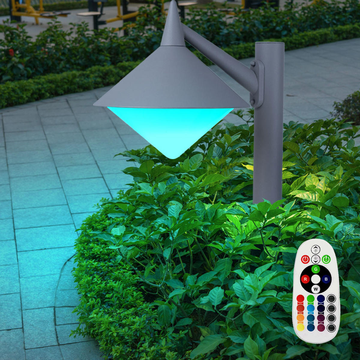 LED STEHLEUCHTE MANHATTAN Grau ALU - Grau, Kunststoff/Metall (26/58/40cm)