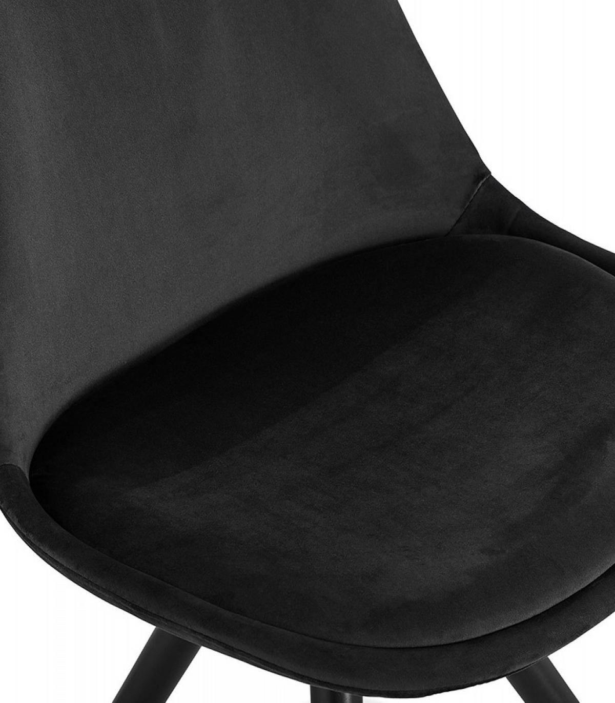 STUHL Stoffbezug Holzgestell mit Goldakzenten, Schwarz 48x56x83 cm - Schwarz, Holz/Buchenholz (48/83/56cm) - KADIMA DESIGN