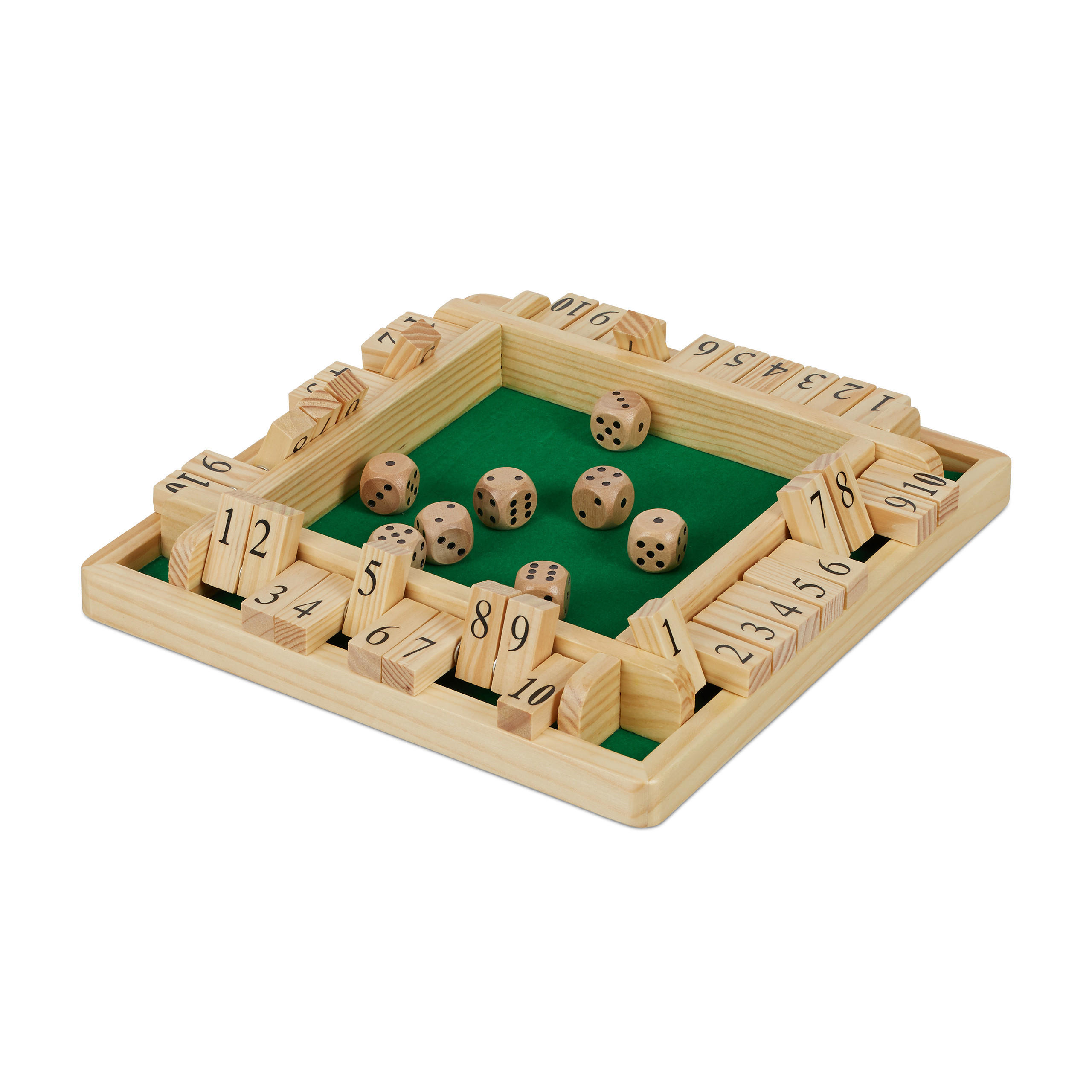 Relaxdays HRA Zelená Shut the Box 10-klapek