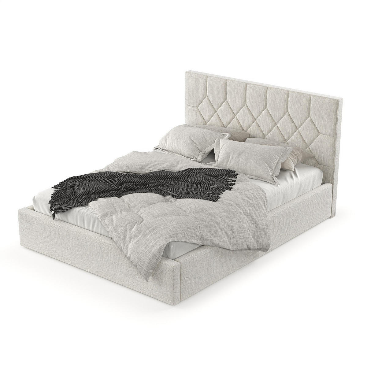 POLSTERBETT Brisa 160/200 cm Beige im Inari Stoff - Beige/Schwarz, Holz/Holzwerkstoff (160/200cm) - AltaBeds