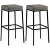 BARHOCKER 2er Set Stoff grau - Schwarz/Grau, Textil/Metall (37/78/37cm) - CLP