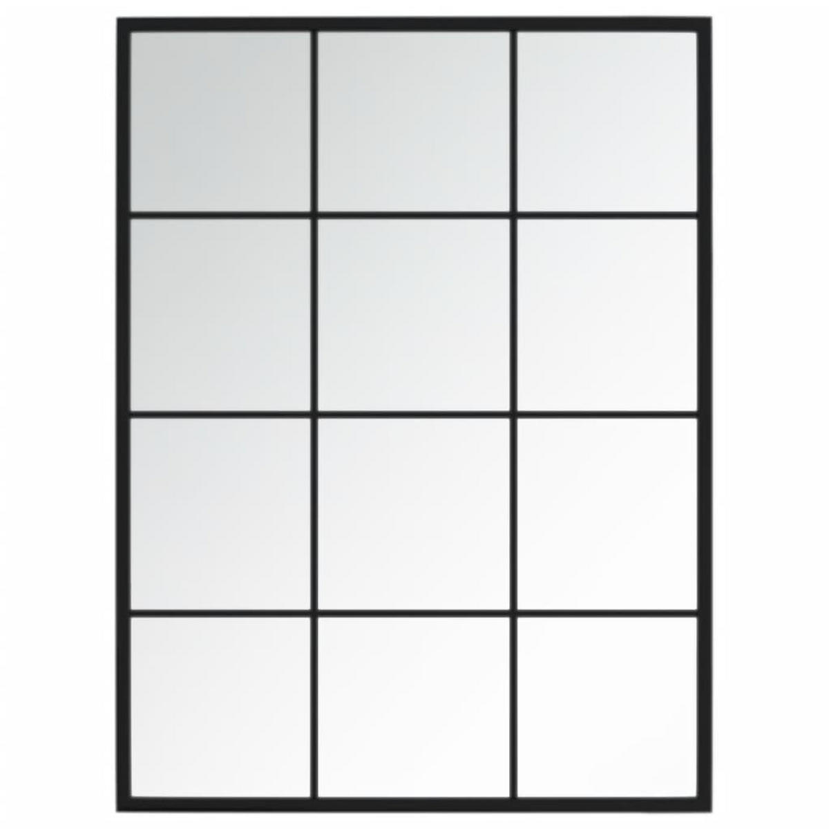 WANDSPIEGEL 3 Stk. Schwarz 80x60 cm Metall - Schwarz, Metall (180/80/180cm) - furnicato