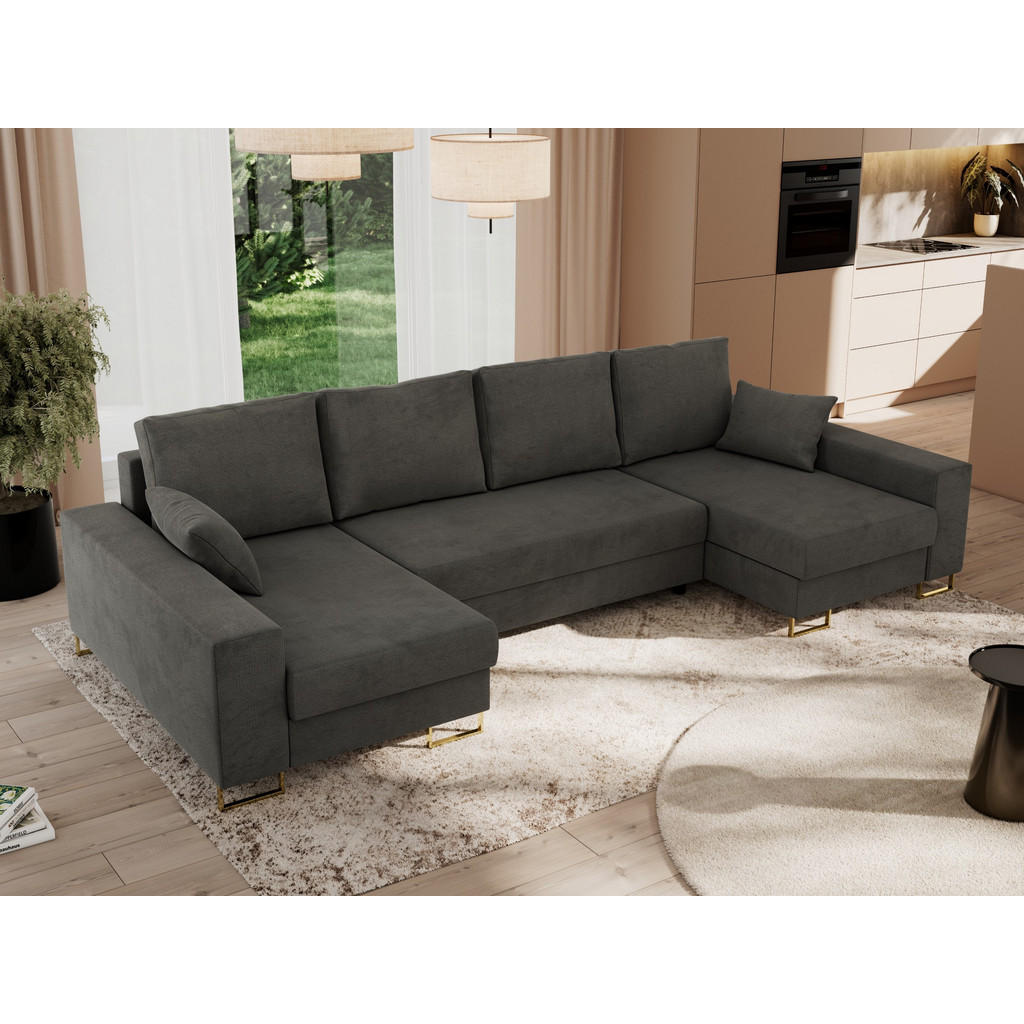 Thumbnail - MKS Wohnlandschaft, Dunkelgrau, Textil, 5-Sitzer, U-Form, 312x95x138 cm, Wohnzimmer, Sofas & Couches, Wohnlandschaften, ...
