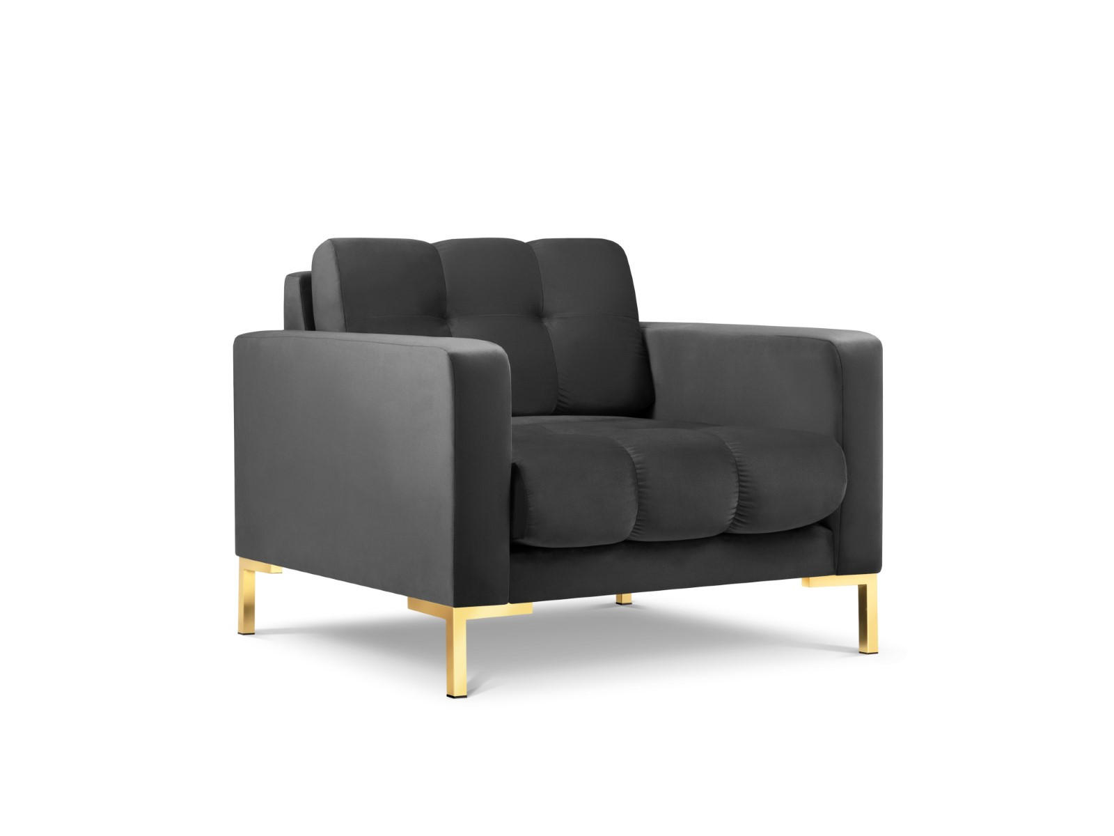 SESSEL Mamaia aus Samt dunkelgrau - Dunkelgrau, Textil (92/75/87cm) - Micadoni