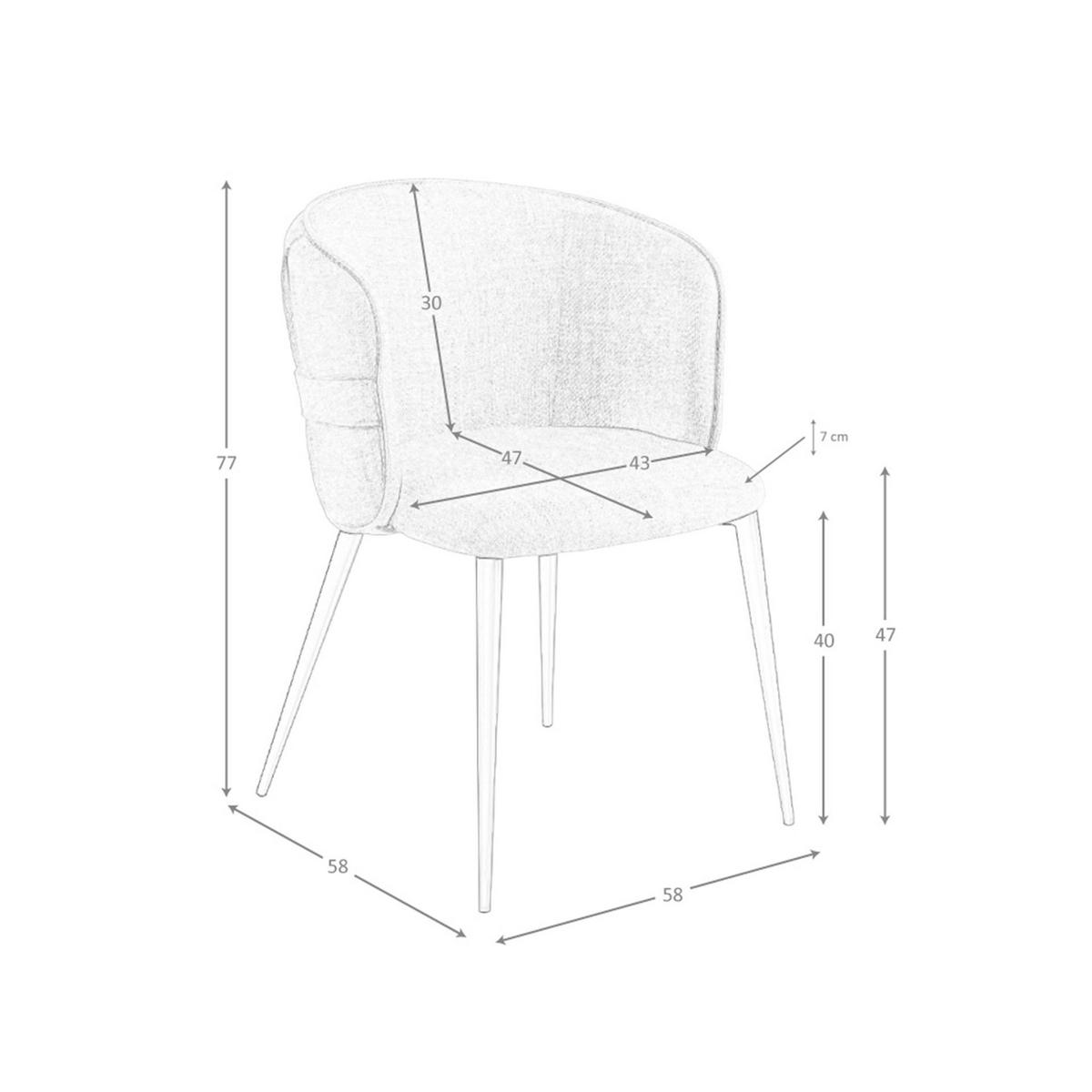 STUHL Stuhl aus braunem Stoff 58/58/77 cm - Schwarz/Braun, Textil (58/77/58cm) - ANGEL CERDA