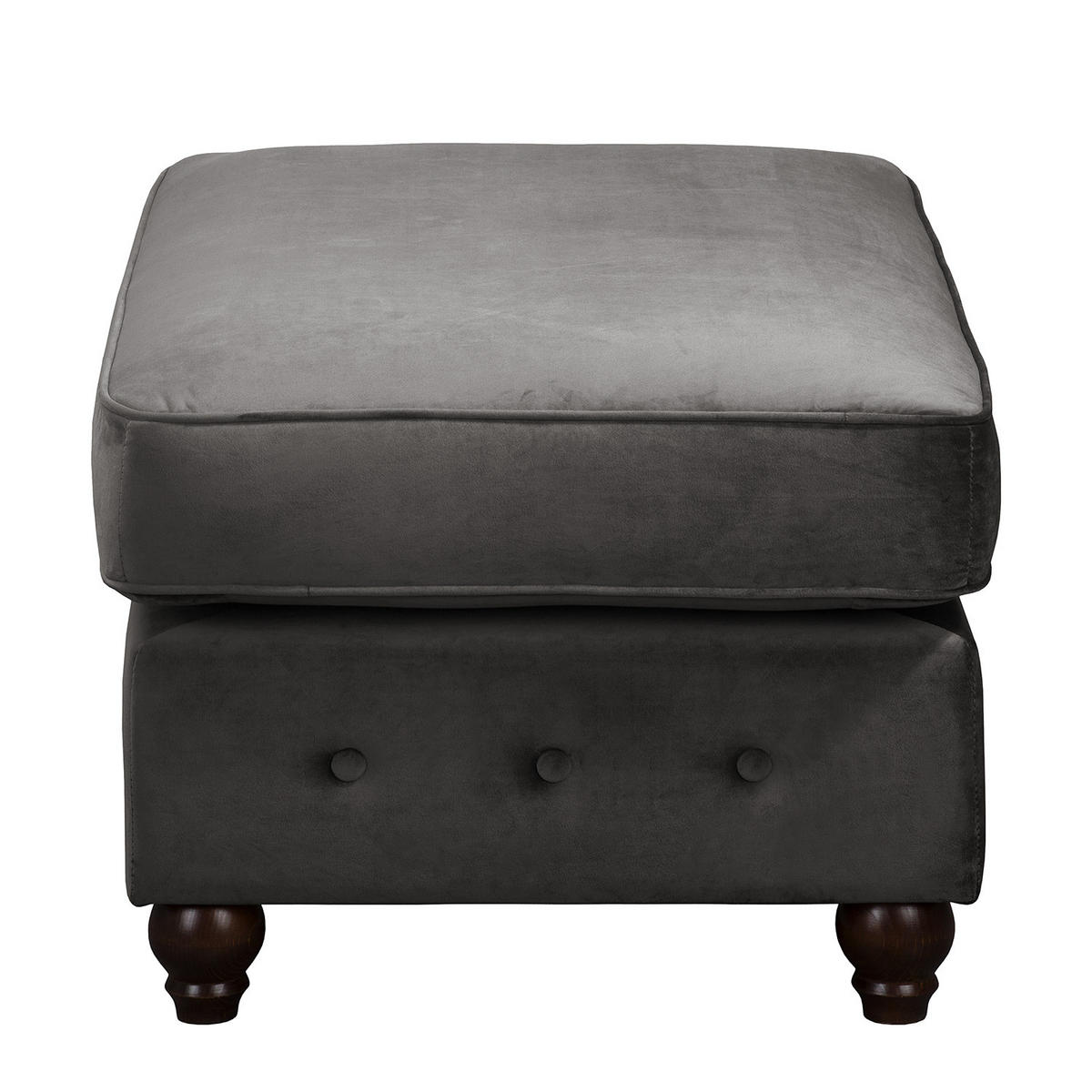 POLSTERHOCKER - Samt - Grau, Buchenholz/Textil (104/51/63cm) - home24