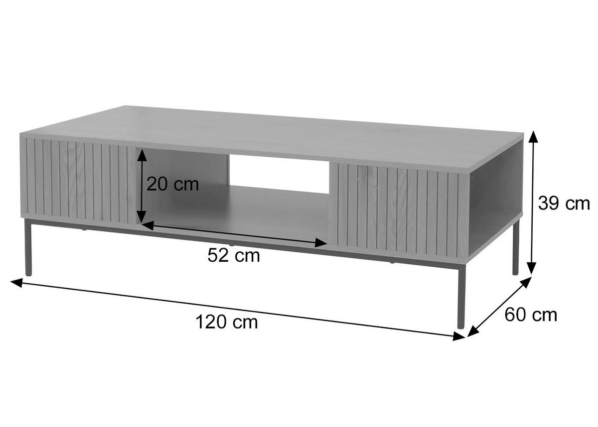 COUCHTISCH rechteck Schwarz - Schwarz, Holz (60/120/39cm) - MCW
