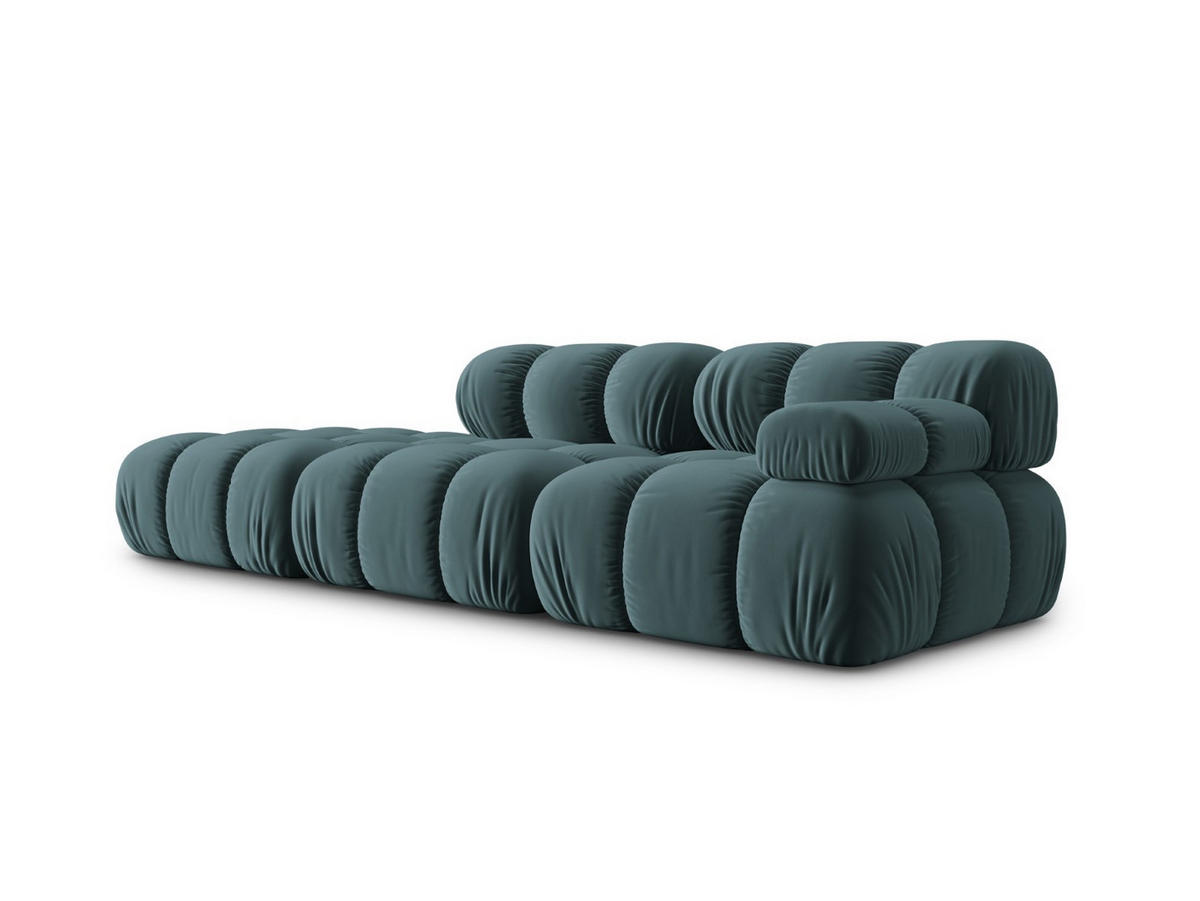MODULARES-SOFA links Bellis aus Samt petrol 4 Sitzplätze - Petrol, Textil (94/63/282cm) - Micadoni