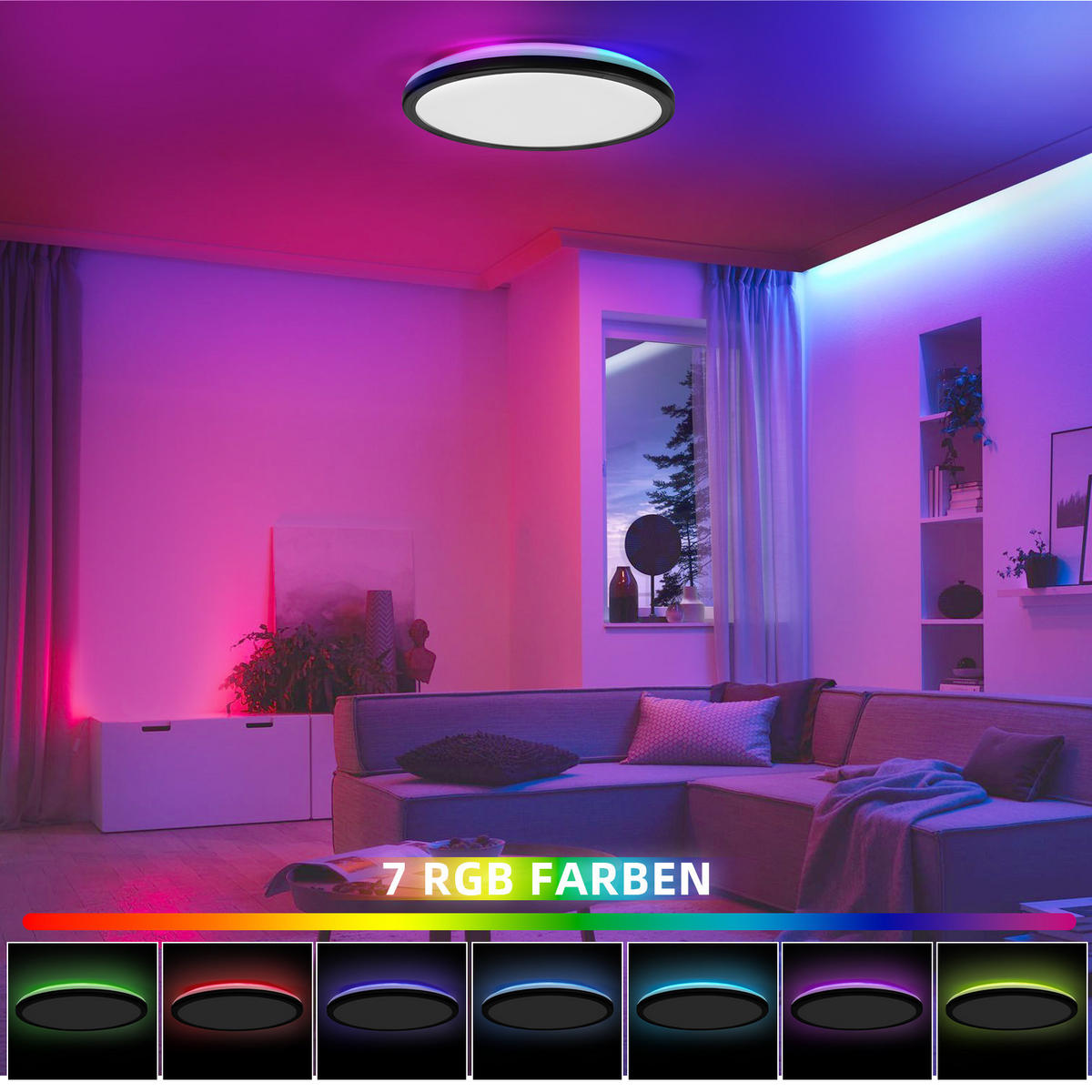 LED-DECKENLEUCHTE Krython 30/30/2.7 cm - Schwarz, Metall (30/30/2.7cm) - ZMH