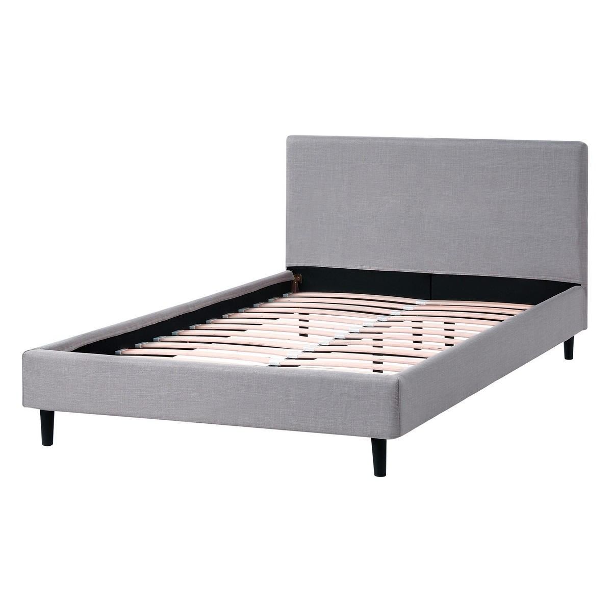 BETT mit Lattenrost 120/200 cm Grau Fitou - Braun/Grau, Textil (120/200cm) - Beliani