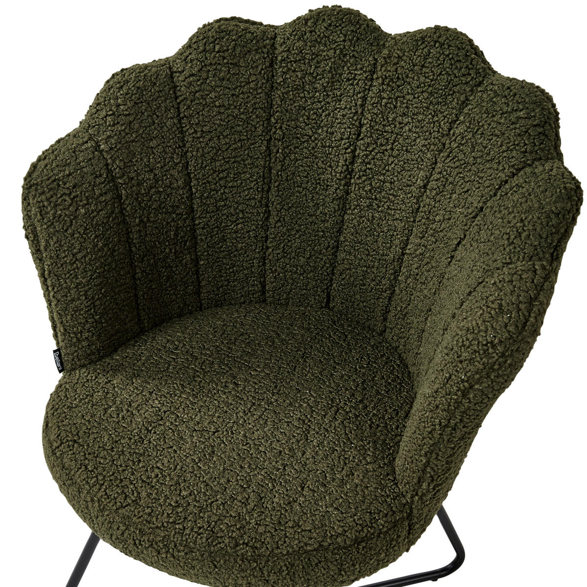 FÅTÖLJ bouclé mörkgrön Lovelock - Grön/Svart, Textil (67/86/70cm) - Beliani