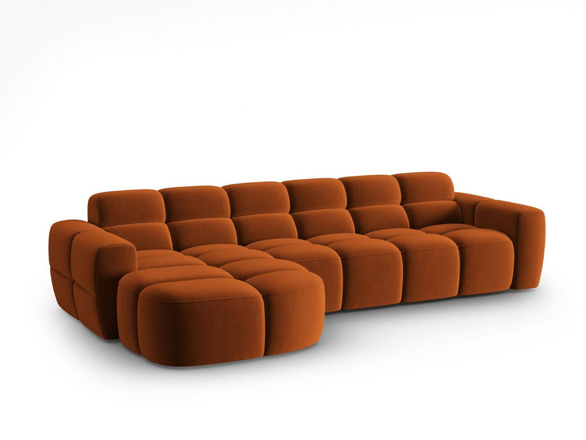 ECKSOFA links Lisa aus Samt terrakotta 4 Sitzplätze - Terra cotta, Textil (170/310cm) - Micadoni